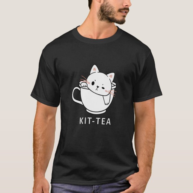 T-shirt Kit Tea Chat Mignon Et  Chat Tea 2 (Devant)
