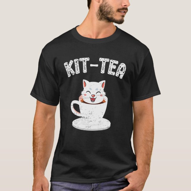 T-shirt Kit Thé Chat Chaud Chat Propriétaire Chat Kitten (Devant)