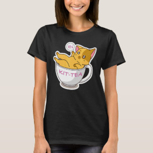 T-shirt Kit Thé Chat Cute Et Chat 3