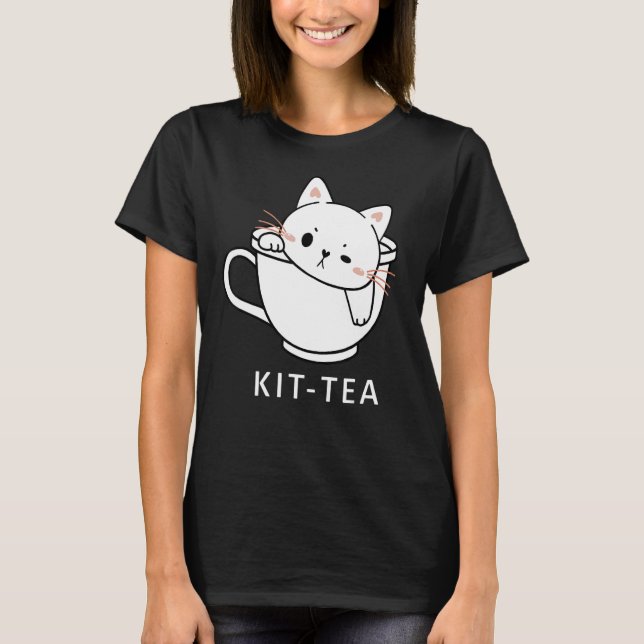 T-shirt Kit Thé Chat Cute Et Thé Chat 1 (Devant)