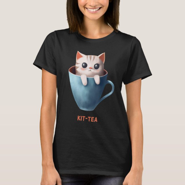 T-shirt Kit thé Kittea Kitty Cat Tea Kitten Cup Cute Anima (Devant)