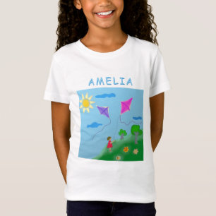 T-Shirt Kites Flower Girl Dessin Sun