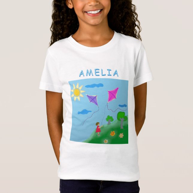 T-Shirt Kites Flower Girl Dessin Sun (Devant)