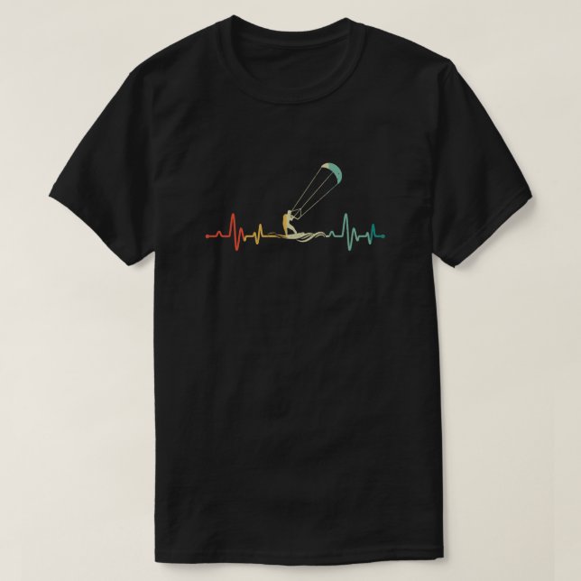 T-shirt Kitesurfer Heartbeat Kiteboard Kitesurf Kite (Design devant)