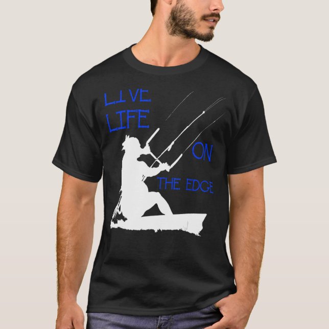 T-shirt Kitesurfer Riding Une Vague Vie Vivante Sur Le Bor (Devant)