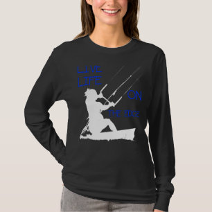 T-shirt Kitesurfer Riding Une Vague Vie Vivante Sur Le Bor