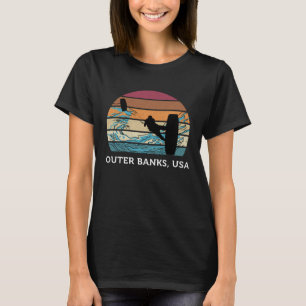 T-shirt Kitesurfing Coucher de soleil vintage plage Surfin