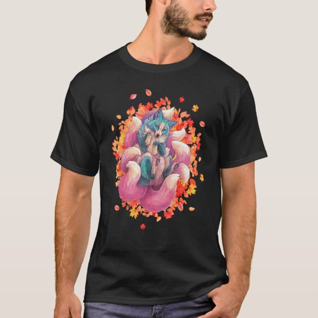 T-shirt Kitsune Fox a Japonais 9 Tailclés Fox a Kitsune Fo (Devant)