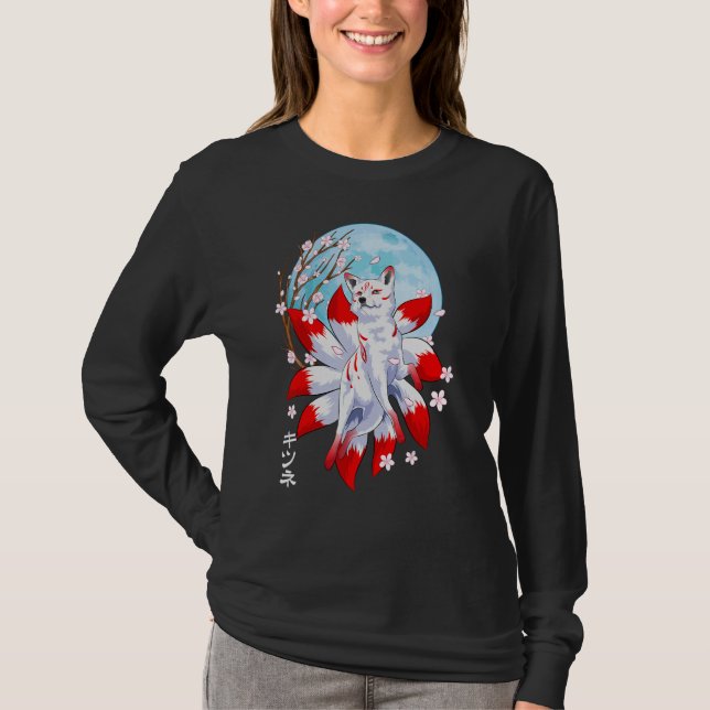 T-shirt Kitsune Fox Japonais Neuf Queue Fox Magique Creat (Devant)
