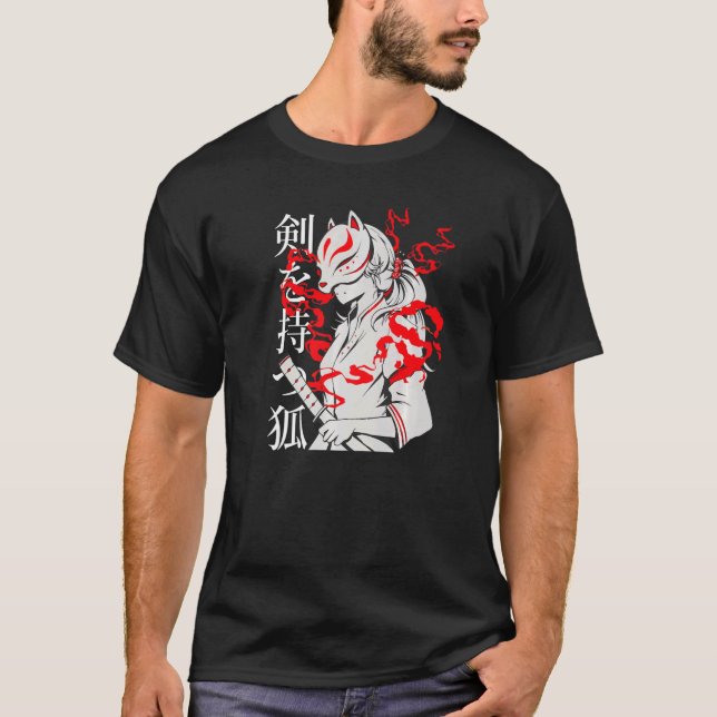 T-shirt Kitsune Fox Spirit Animal Inari Fox (Devant)