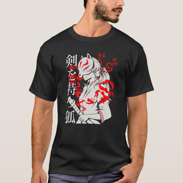 T-shirt Kitsune Fox Spirit Animal Inari Fox (Devant)