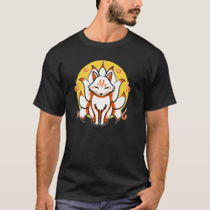 T-shirt Kitsune Japanese Kami Inari Fox Protector Tempel