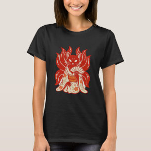 T-shirt Kitsune Majesté : Neuf Queues en Kimono