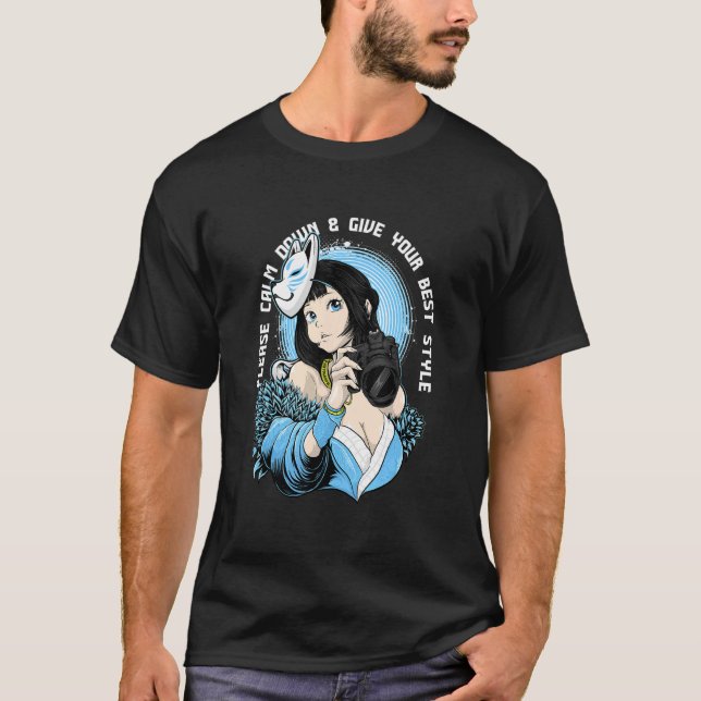 T-shirt Kitsune Photographie Girl Triste esthétique Edgy S (Devant)