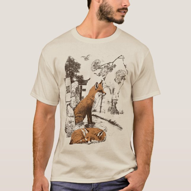 T-shirt Kitsune - Traditional Japanese Streetwear Design (Devant)