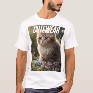 T-shirt Kitten adorable dans Jardin Floral - Cute Cat Aest