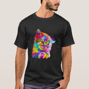T-shirt Kitten Amateurs Bébé mignon Chat Art coloré Tablet
