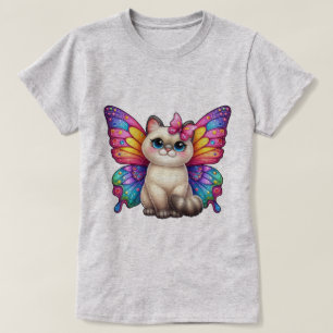 T-shirt Kitten avec ailes papillon vibrantes