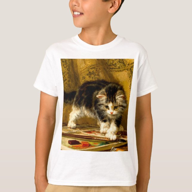 T-shirt Kitten avec peinture et brosses (Devant)