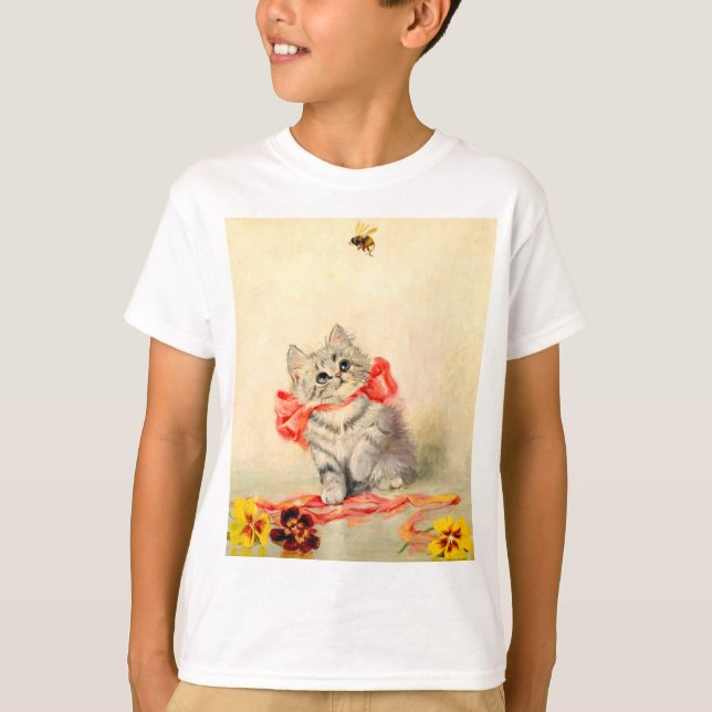 T-shirt Kitten avec ruban rouge (Devant)