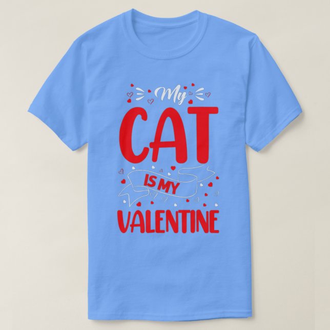 T-shirt Kitten Coeur Amoureux Mon Chat Est Ma Saint Valent (Design devant)