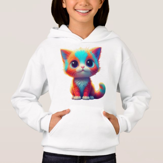 T-shirt Kitten couleur arc-en-ciel (Devant)