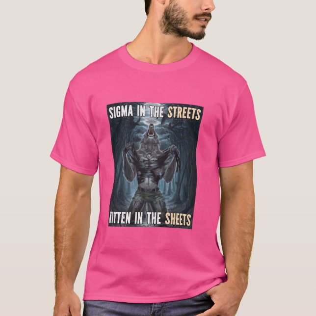 T-shirt Kitten Dans Les Feuilles Sigma Funny Alpha Werewol (Devant)
