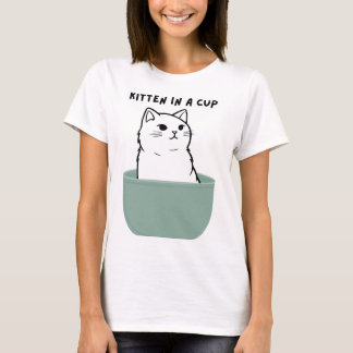 T-shirt Kitten dans un snack de coupe