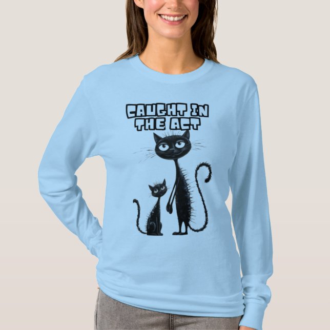 T-shirt Kitten Duo : Black Kitten et son petit ami (Devant)