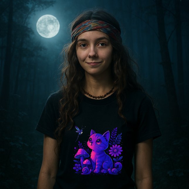 T-shirt Kitten & Firefly Parmi Les Champignons (Créateur téléchargé)