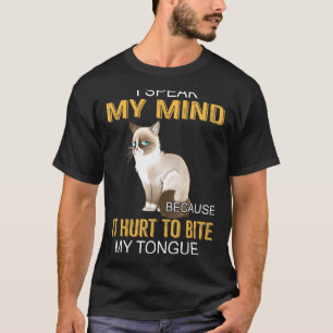 T-shirt Kitten Je Parle Mon Esprit Parce Qu'Il Fait Mal De