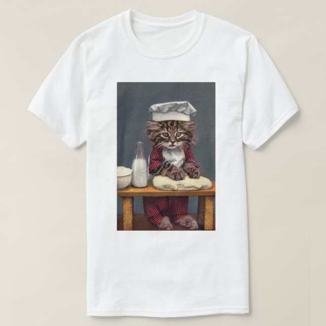 T-shirt Kitten Making Bread, artiste inconnu (Design devant)
