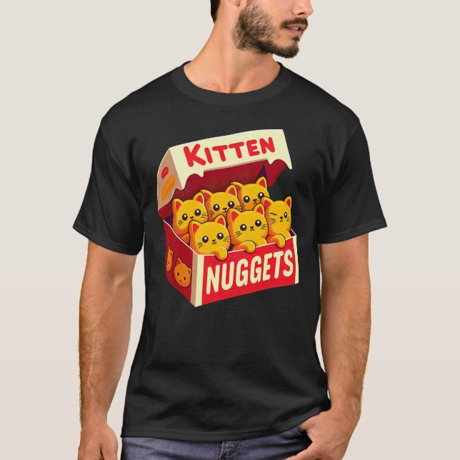 T-shirt Kitten Nuggets Food Pun Cat Lover Gift Chicken Nug (Devant)