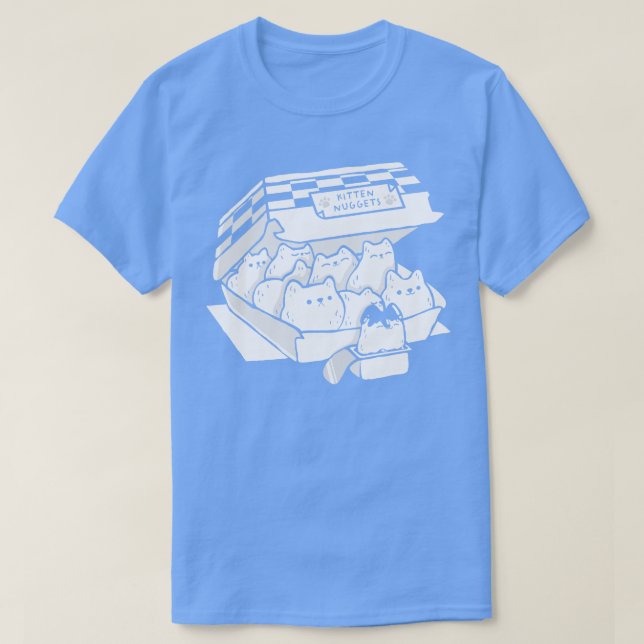 T-shirt Kitten Nuggets Restauration rapide Chat noir et bl (Design devant)