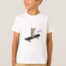 T-shirt Kitten Skateboard