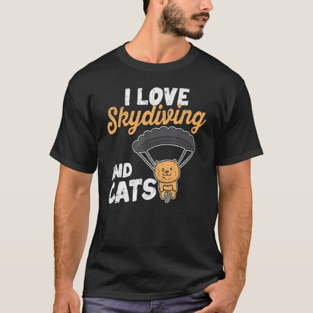 T-shirt Kitten Skydiver Parachutisme J'adore le Parachutis (Devant)