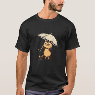 T-shirt Kitten tendance avec parapluie pour les amateurs d