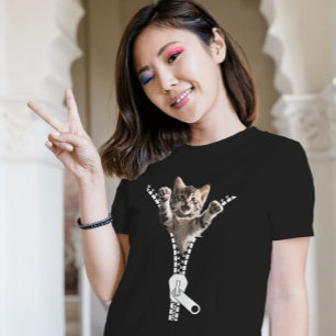 T-shirt Kitten Zipper