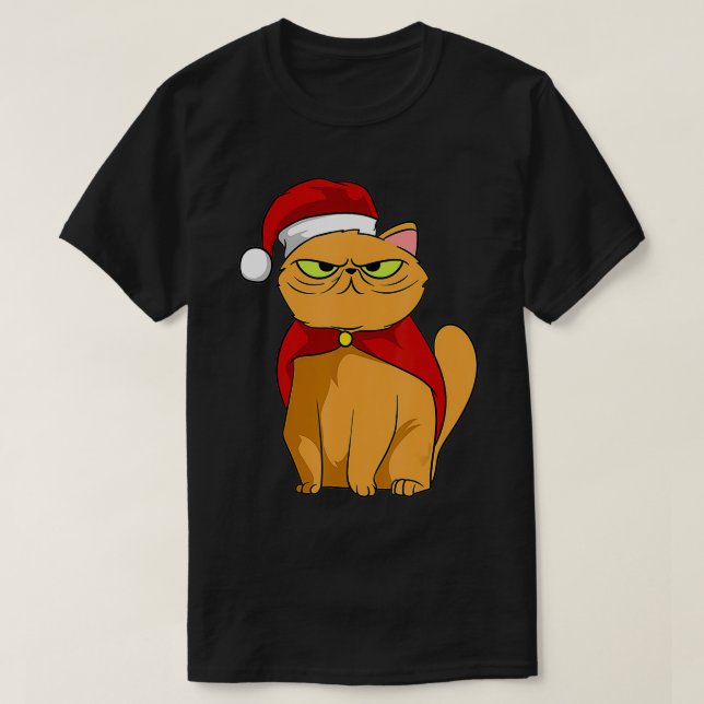 T-shirt Kittens Christmas cat with evil eye grumpy cats  (Design devant)