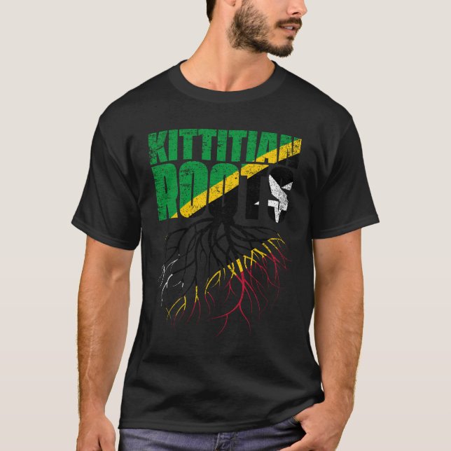 T-shirt Kittitian Nevisian Roots St Kitts et Nevis Herita (Devant)