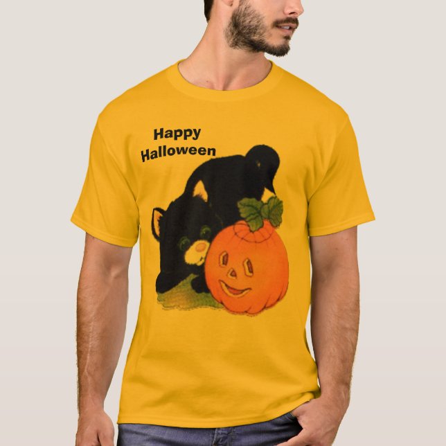 T-shirt Kitty1, HappyHalloween (Devant)