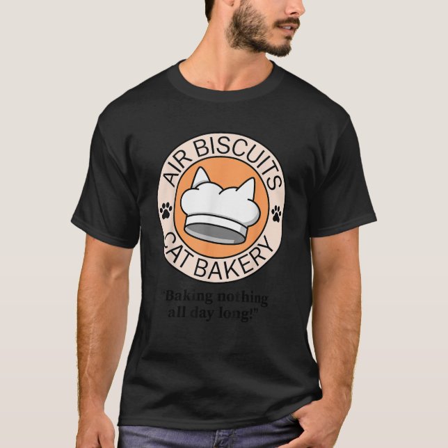 T-shirt Kitty Air Biscuits Chat Boulangerie T Chemise (Devant)