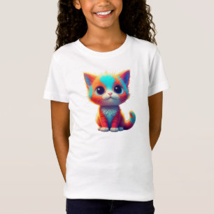 T-Shirt Kitty Assis Arc-en-Ciel Dessin Animé Art-68677