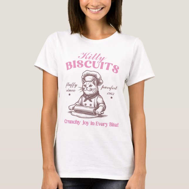T-shirt Kitty Biscuits Adorable Cat Baker Fabriquant Biscu (Devant)