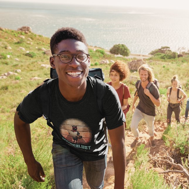 T-shirt Kitty Buccaneer's Sunset Quest (A man is wearing a Kitty Buccaneer's Sunset Quest T-shirt.)