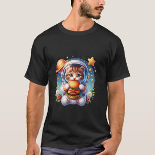 T-shirt Kitty Cat Astronaute Combinaison Fromage de l'Espa
