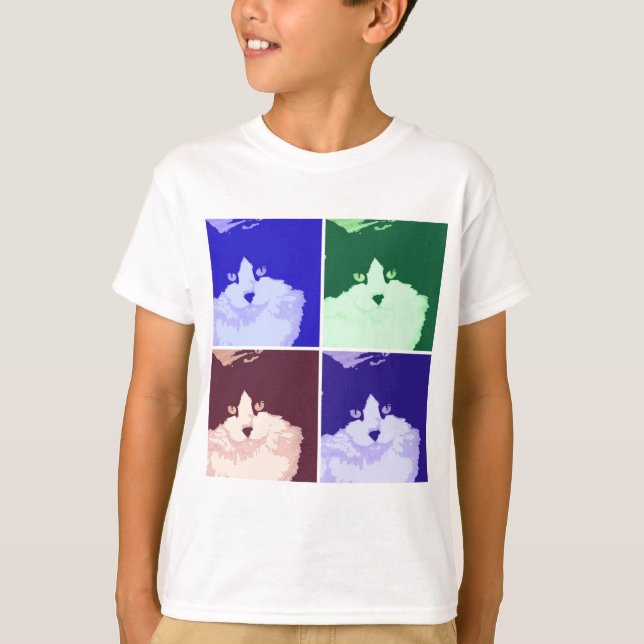 T-shirt Kitty Cat Pop Art (Devant)