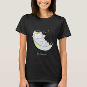 T-shirt Kitty Chat Rêveuse dans Hamac Mignon