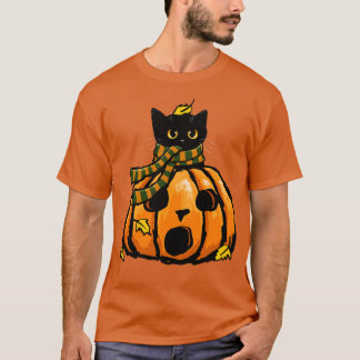 T-shirt Kitty d'automne en Citrouille