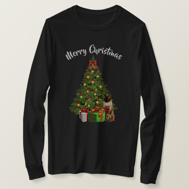T-Shirt Kitty et Sapin de Noël (Design devant)